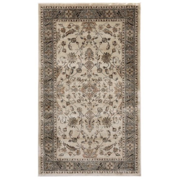 SAFAVIEH Vintage Ifrit Bordered Area Rug, Stone/Mouse, 3'3" x 5'7"