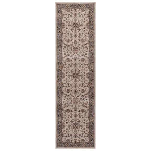 SAFAVIEH Vintage Ifrit Bordered Runner Rug, Stone/Mouse, 2'2" x 10'