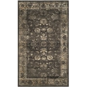 SAFAVIEH Vintage Jaxon Bordered Area Rug, Soft Anthracite, 3'3" x 4'7"