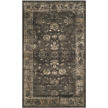 SAFAVIEH Vintage Jaxon Bordered Area Rug, Soft Anthracite, 3'3" x 4'7"