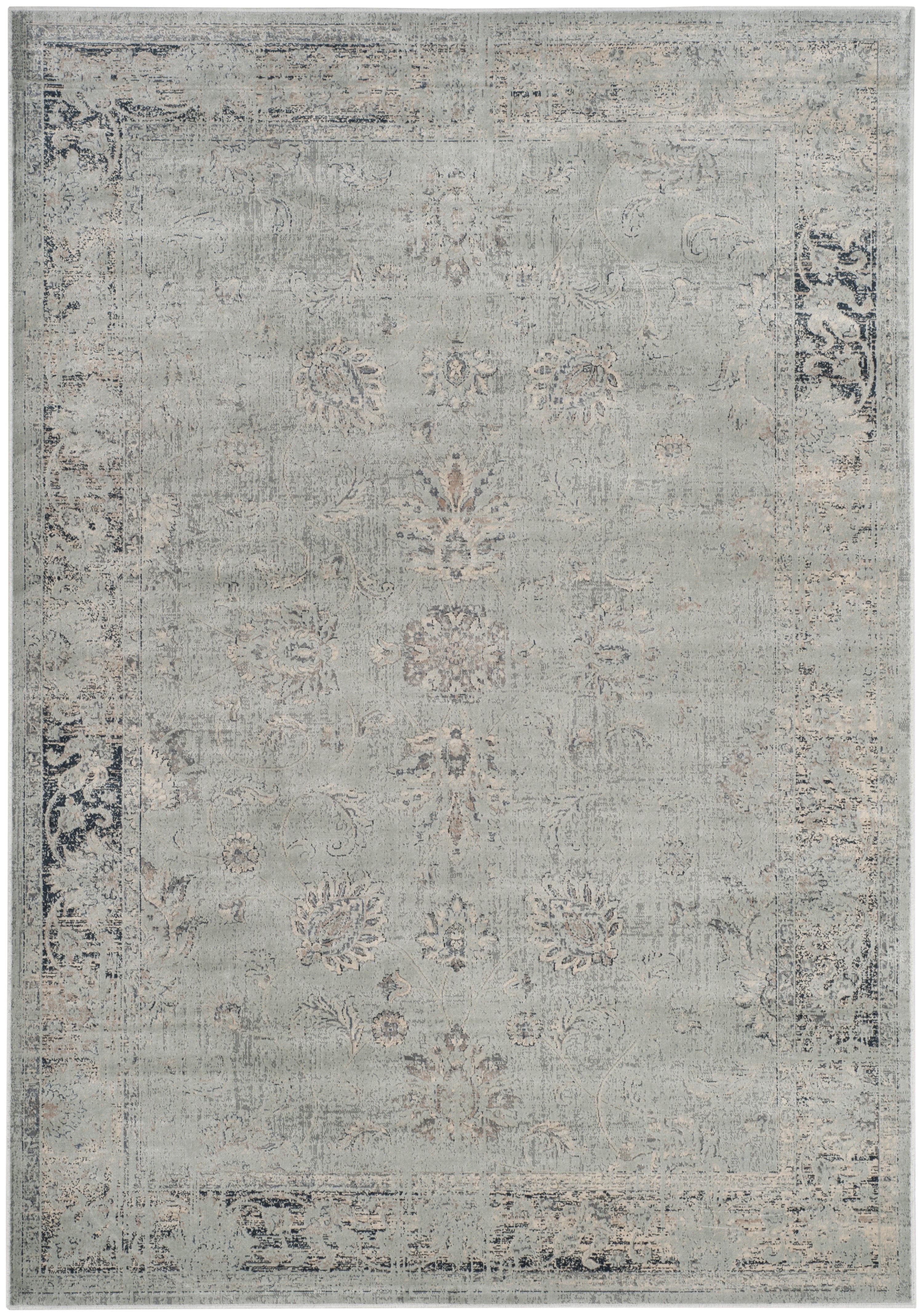 SAFAVIEH Vintage Jaxon Bordered Area Rug, Light Blue, 5'1" x 7'6"