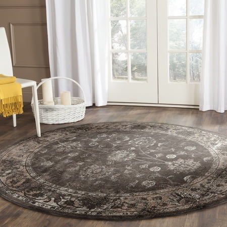 Safavieh Vintage Jaxon Bordered Area Rug, Soft Anthracite, 6' x 6' Round