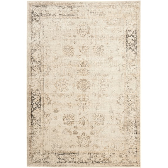 SAFAVIEH Vintage Jaxon Bordered Area Rug, Stone, 4' x 5'7"