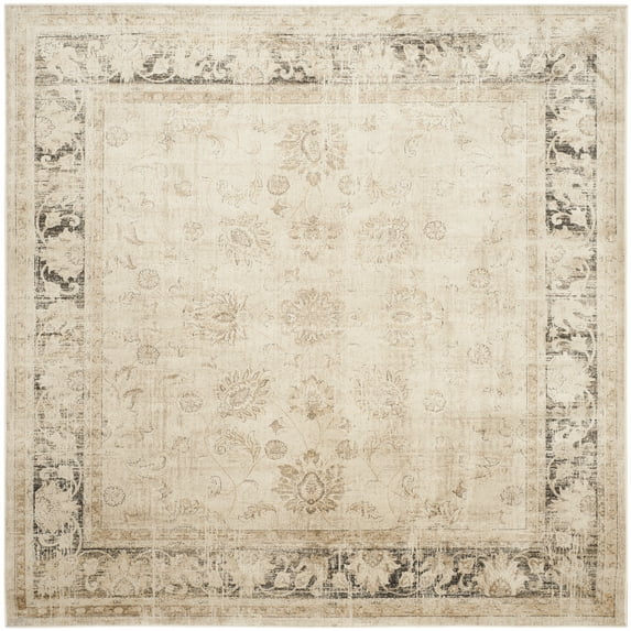 SAFAVIEH Vintage Jaxon Bordered Area Rug, Stone, 6' x 6' Square