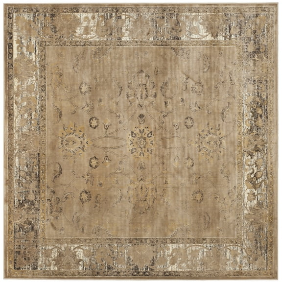 SAFAVIEH Vintage Jaxon Traditional Area Rug, Taupe, 6' x 6' Square