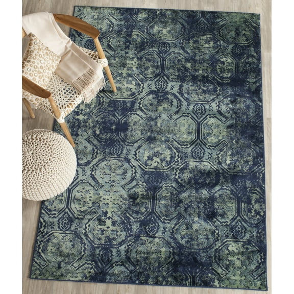 SAFAVIEH Vintage Jerrald Damask Area Rug, Navy, 3'3" x 5'7"