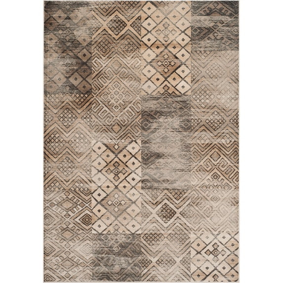 SAFAVIEH Vintage Julyan Geometric Area Rug, Stone, 4' x 5'7"