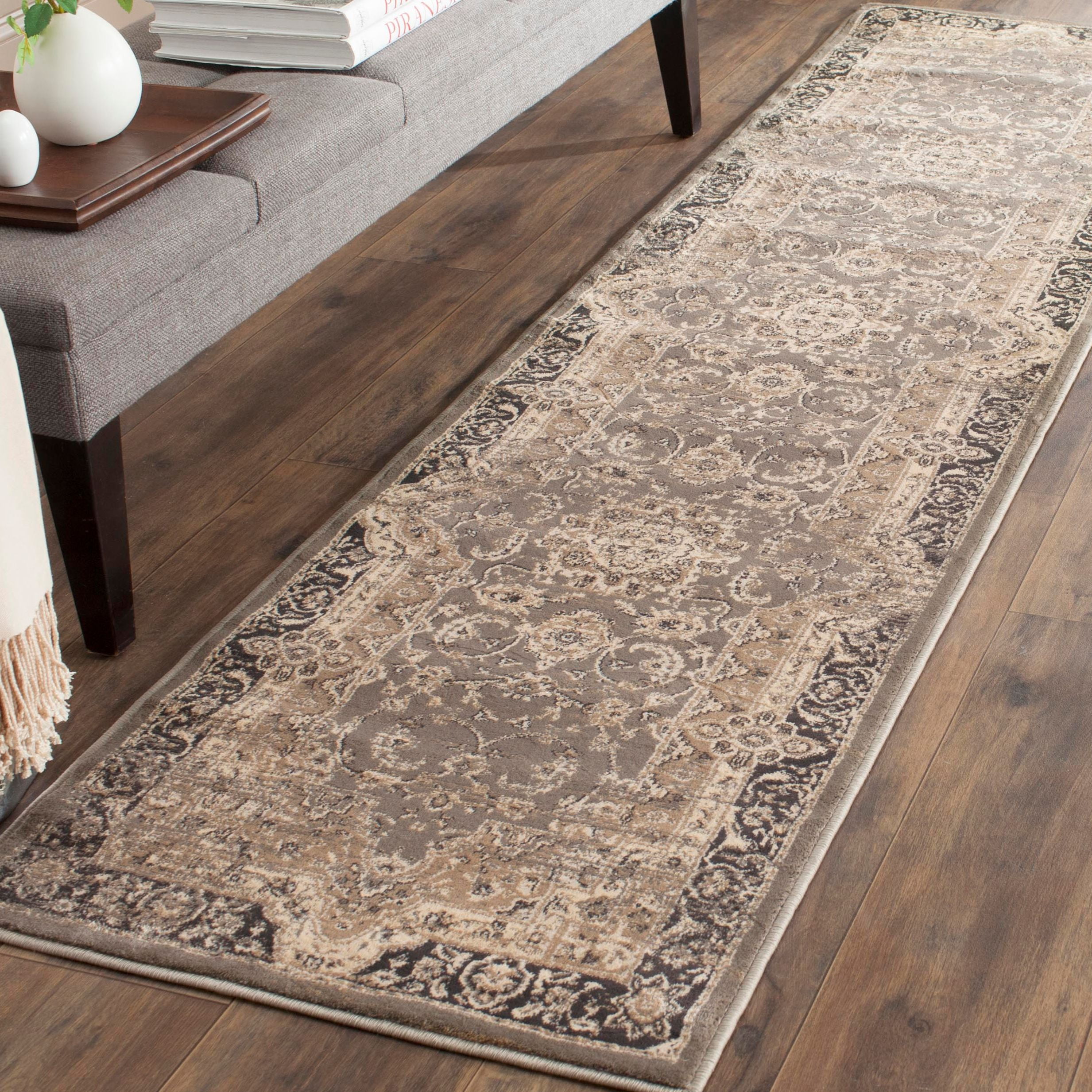 SAFAVIEH Vintage Kinsley Traditional Runner Rug, Taupe/Black, 2'2