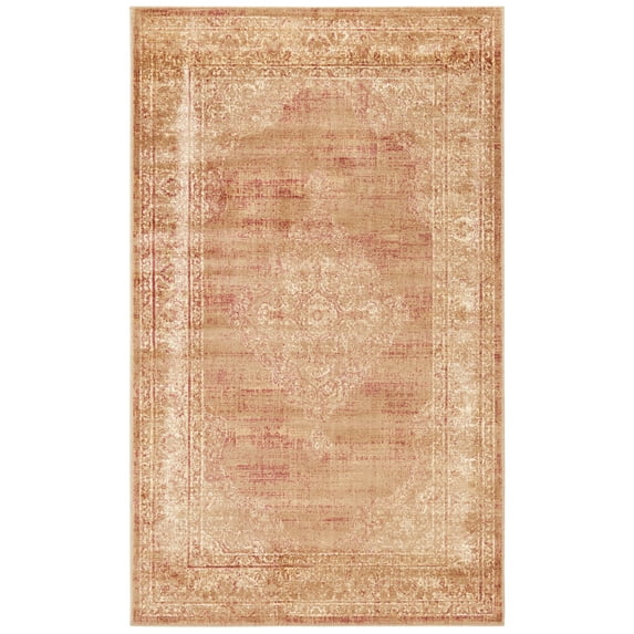 SAFAVIEH Vintage Kynaston Bordered Area Rug, Taupe, 3'3" x 5'7"
