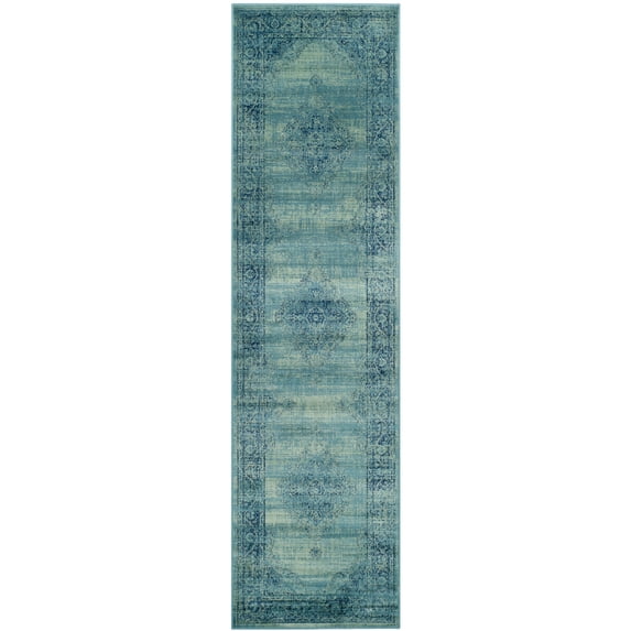 SAFAVIEH Vintage Kynaston Traditional Runner Rug, Turquoise/Multi, 2'2" x 8'