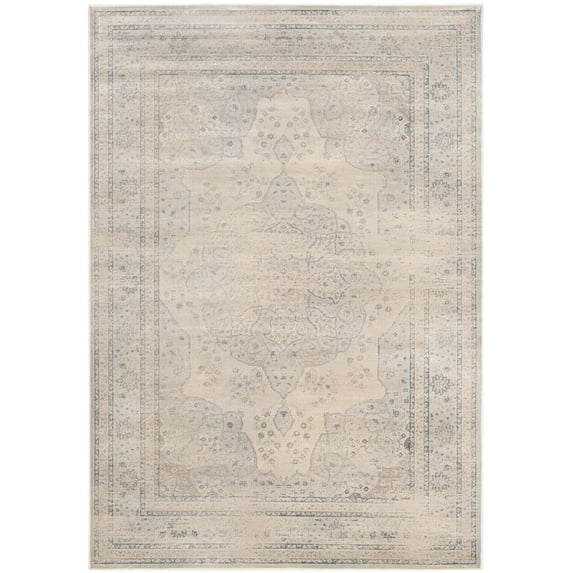 SAFAVIEH Vintage Lamont Bordered Area Rug, Light Blue/Cream, 5'1" x 7'6"