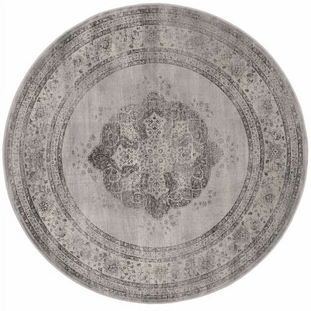Grey and Multicolor Hand-Knotted Rectangular Area Rug