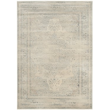 SAFAVIEH Vintage Lamont Bordered Area Rug, Light Blue/Cream, 5'3" x 7'6"