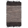 thumbnail image 1 of SAFAVIEH Vintage Leather Aaron Stripe Fringed Area Rug, Dark Brown/Multi, 6' x 6' Square, 1 of 4