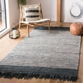 thumbnail image 1 of SAFAVIEH Vintage Leather Aaron Stripe Fringed Area Rug, Dark Grey/Multi, 8' x 10', 1 of 9