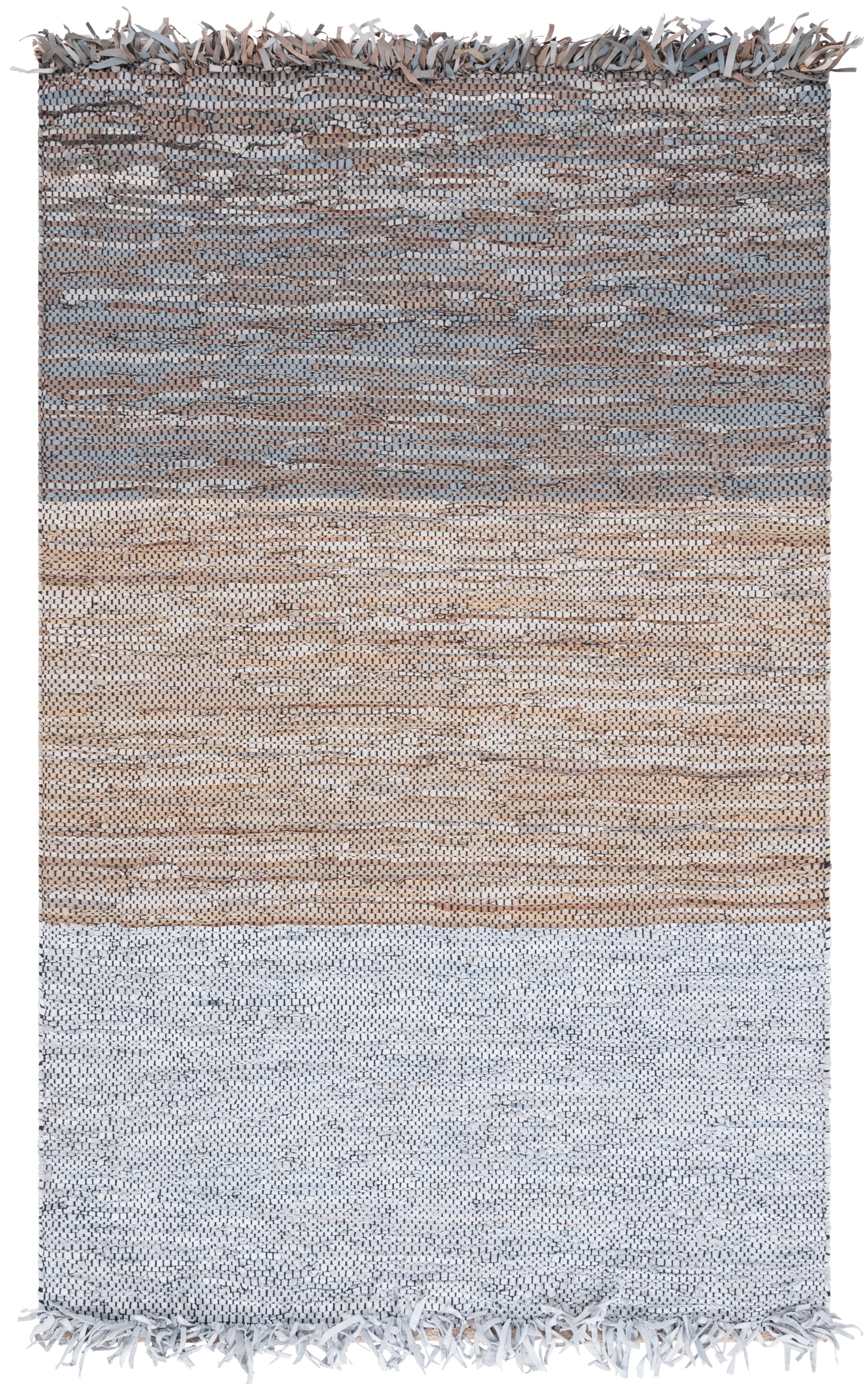 SAFAVIEH Vintage Leather Abraham Neapolitan Area Rug, Grey/Beige, 5' x 8'