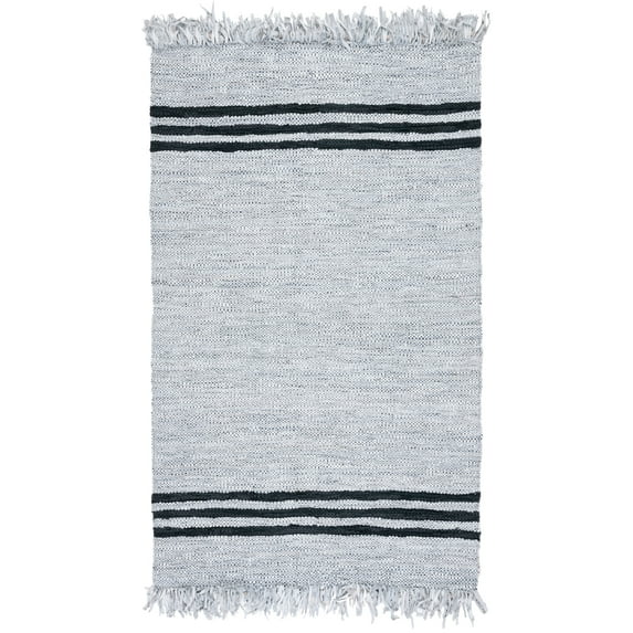 SAFAVIEH Vintage Leather Alexander Striped Area Rug, Ivory/Black, 5' x 8'
