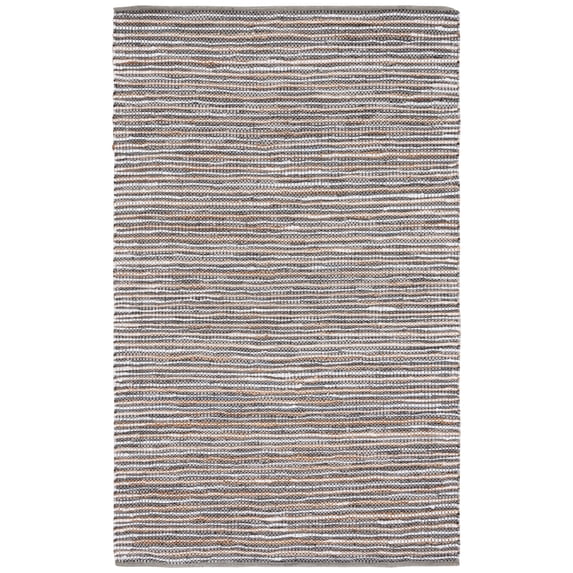 SAFAVIEH Vintage Leather Augustin Striped Area Rug, Grey/Ivory, 5' x 8'