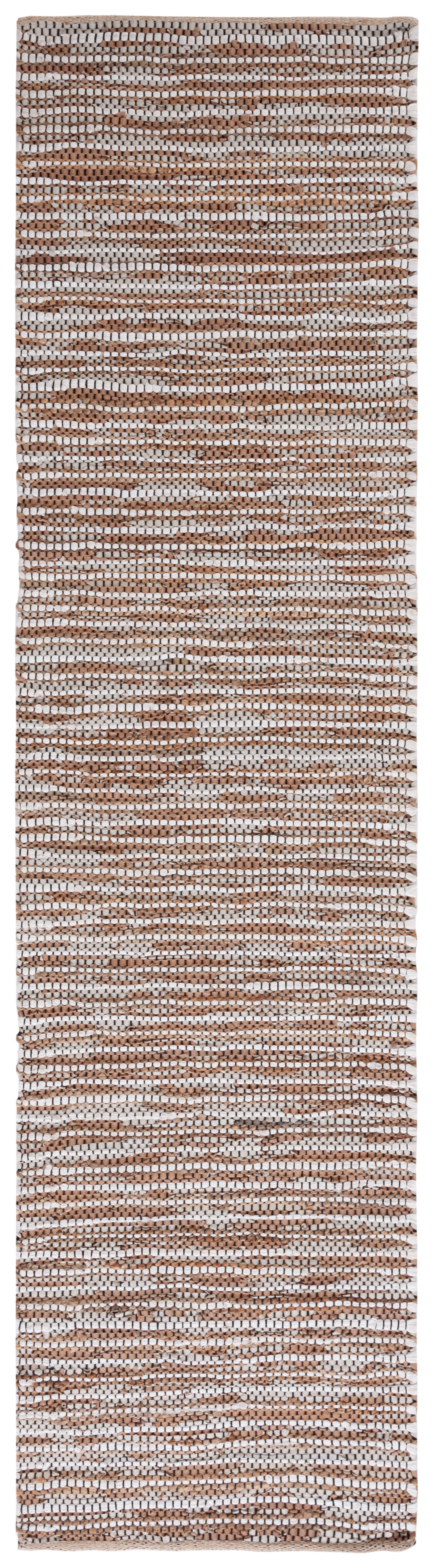 Ivory Wool and Cowhide Hand-Woven Vintage Area Rug