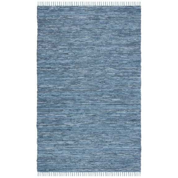 SAFAVIEH Vintage Leather Christal Solid Area Rug, Blue/Grey, 4' x 6'