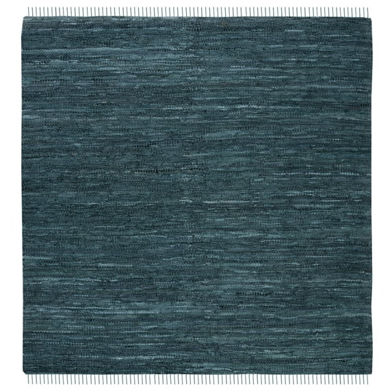 SAFAVIEH Vintage Leather Christal Solid Area Rug, Blue/Grey, 7' x 7' Square