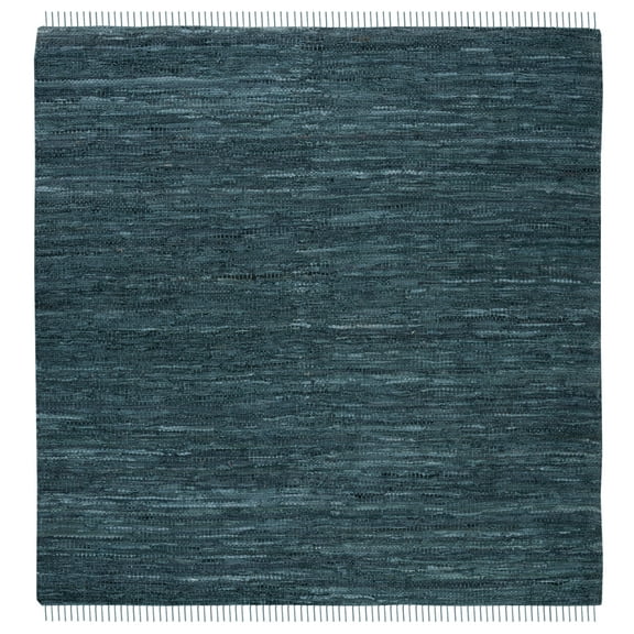 SAFAVIEH Vintage Leather Christal Solid Area Rug, Blue/Grey, 7' x 7' Square