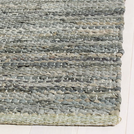 SAFAVIEH Vintage Leather Deemer Braided Abstract Area Rug, Grey, 2'3" x 4'