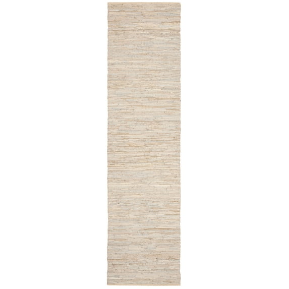 SAFAVIEH Vintage Leather Deemer Braided Abstract Runner Rug, Beige, 2'3" x 6'