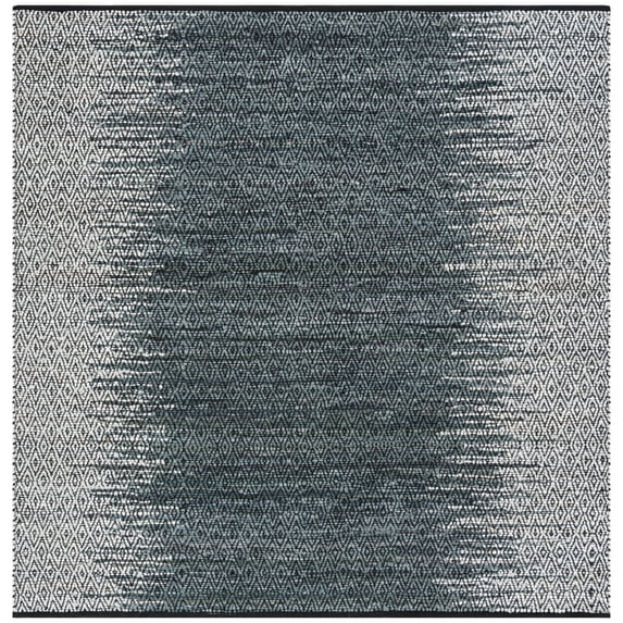 SAFAVIEH Vintage Leather Domhnall Diamond Striped Area Rug, Light Grey/Charcoal, 6' x 6' Square