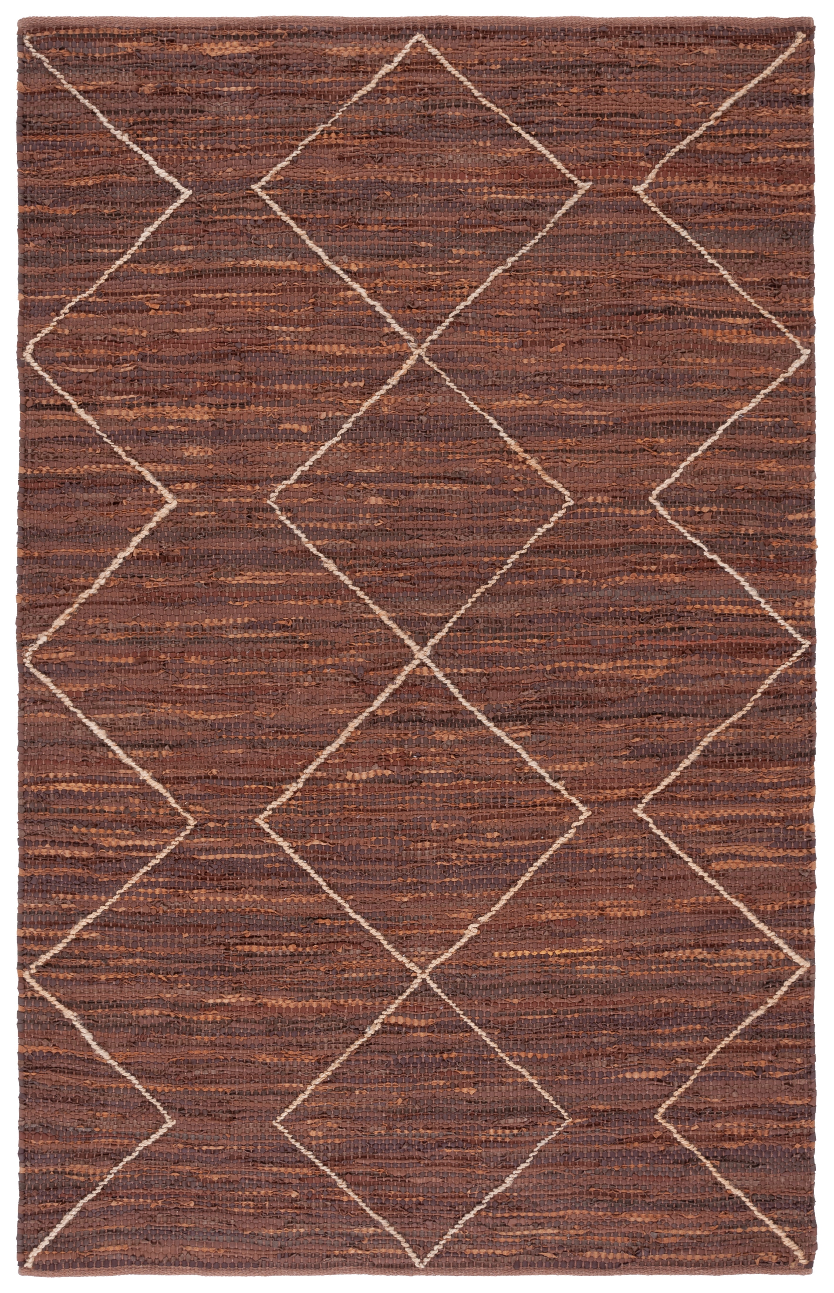 8' x 10' Brown and Natural Cotton Cowhide Handmade Rug