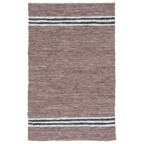 SAFAVIEH Vintage Leather Grace Striped Area Rug, Grey/Ivory, 5' x 8'