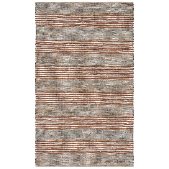 SAFAVIEH Vintage Leather Henley Striped Area Rug, Beige/Natural, 4' x 6'
