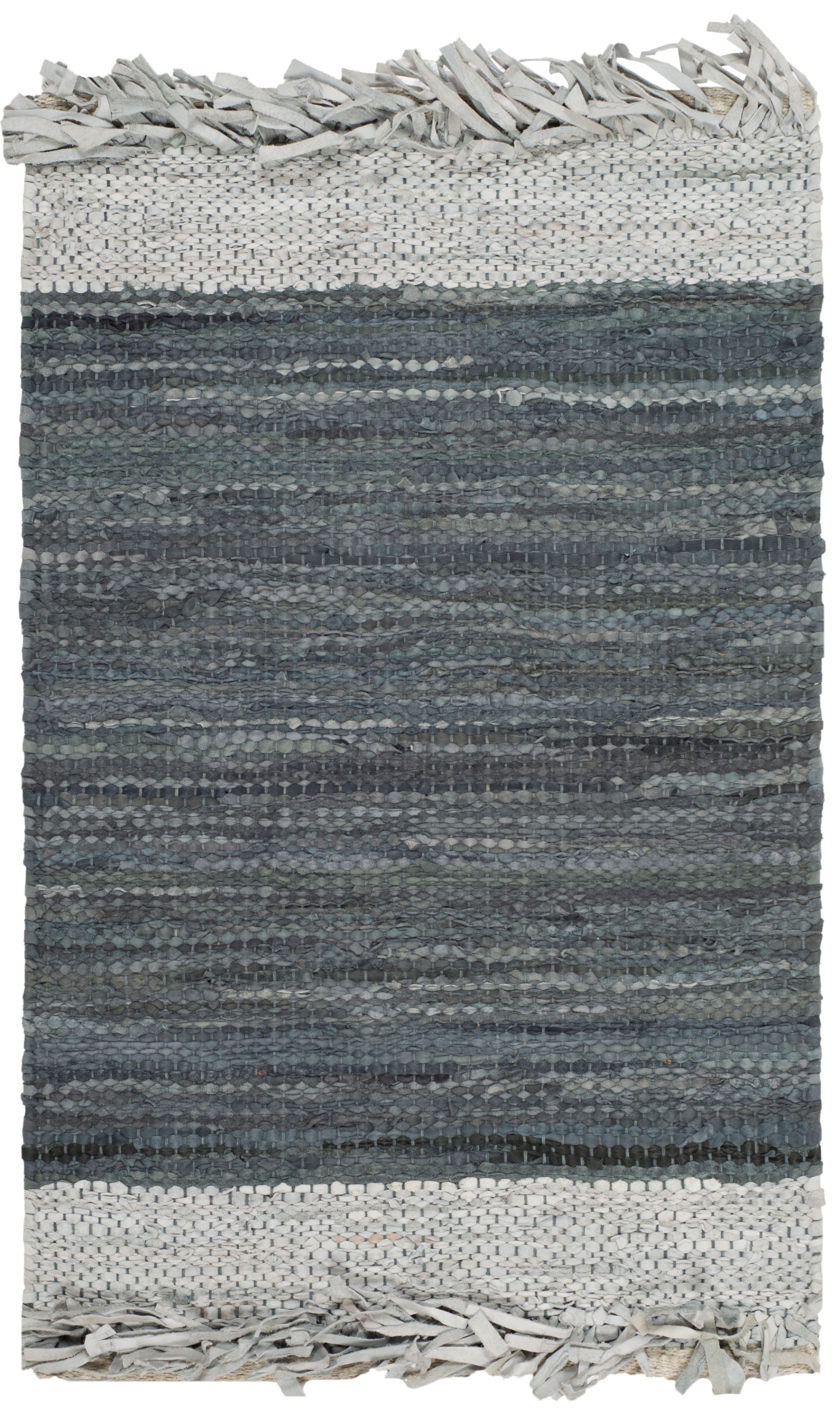 Handmade Light Grey and Dark Grey Cowhide Area Rug