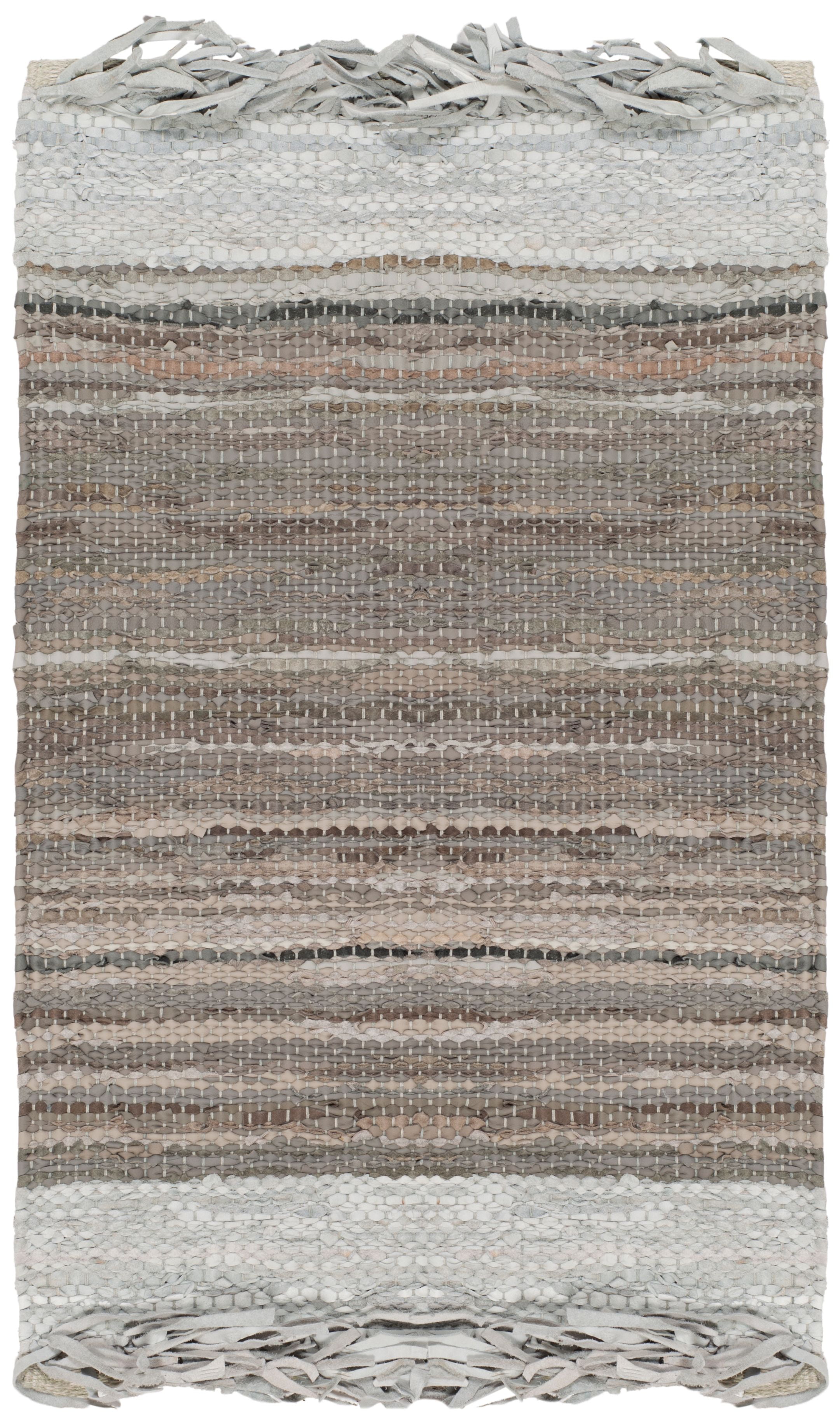 Handcrafted Vintage Leather 3' x 5' Reversible Area Rug in Brown
