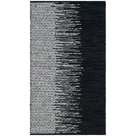 SAFAVIEH Vintage Leather Jarred Diamond Striped Area Rug, Light Grey/Black, 2' x 3'