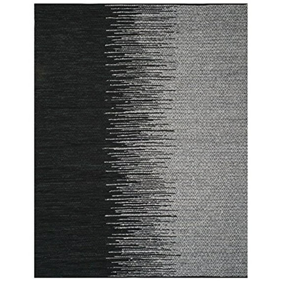 SAFAVIEH Vintage Leather Jarred Diamond Striped Area Rug, Light Grey/Black, 5' x 8'