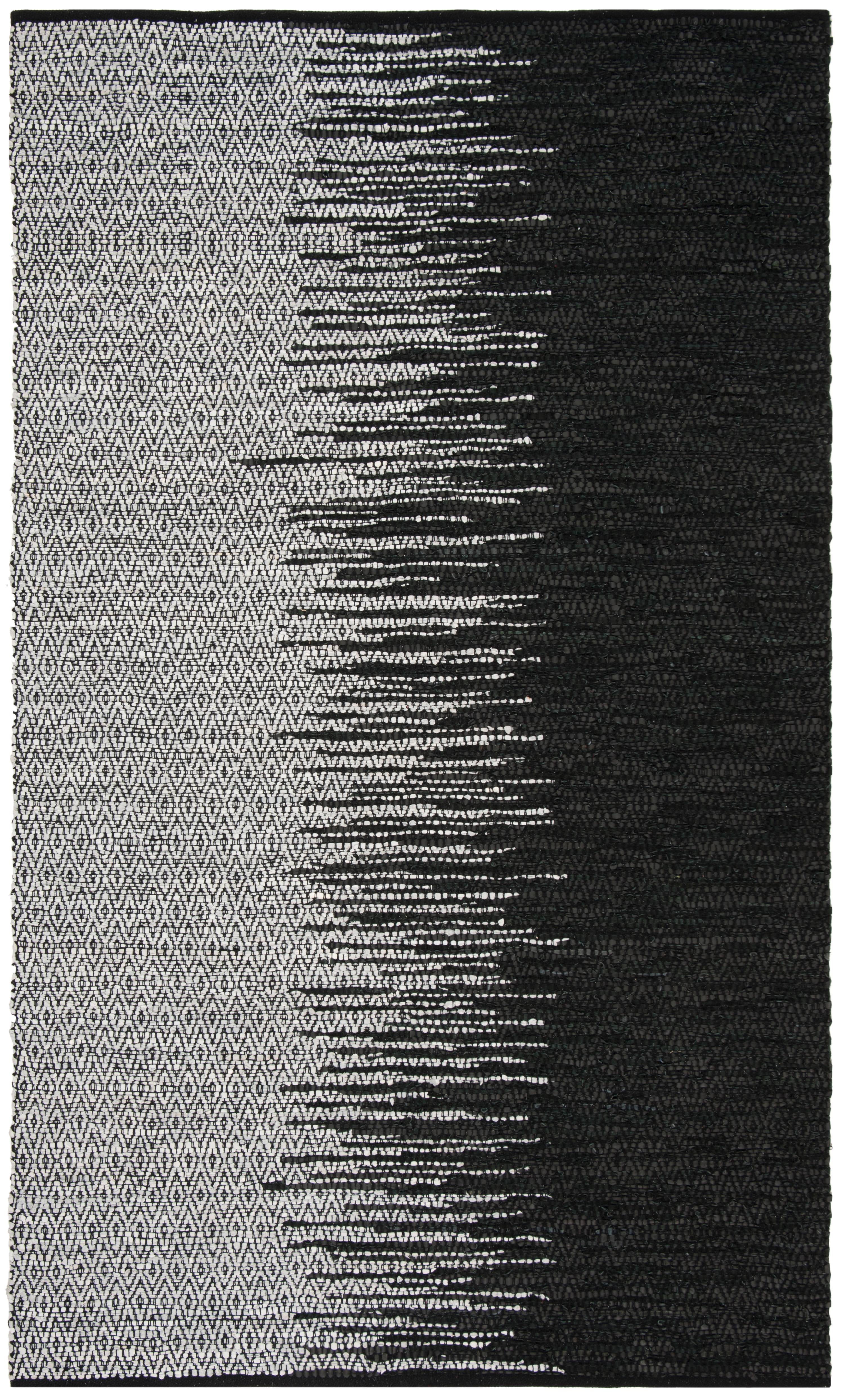 Handmade Light Grey and Black Cowhide Area Rug, 6' x 9'
