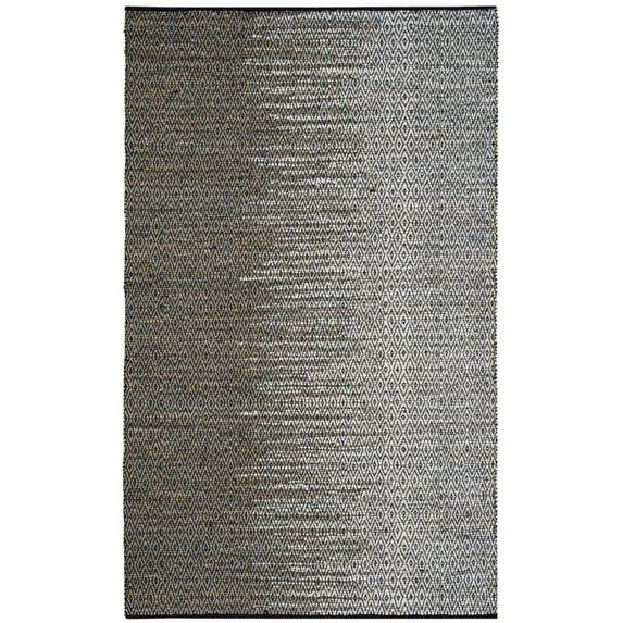 SAFAVIEH Vintage Leather Jarred Diamond Striped Area Rug, Light Grey/Grey, 5' x 8'