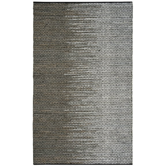 SAFAVIEH Vintage Leather Jarred Diamond Striped Area Rug, Light Grey/Grey, 5' x 8'