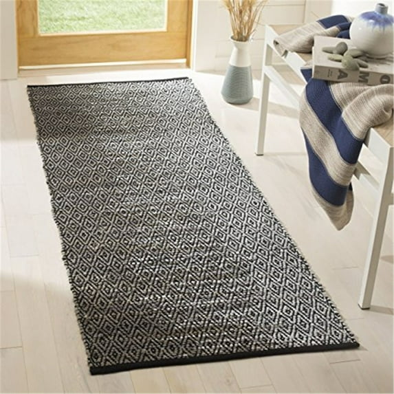 SAFAVIEH Vintage Leather Jarred Diamond Striped Runner Rug, Light Grey/Grey, 2'3" x 9'
