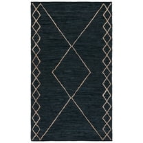 SAFAVIEH Vintage Leather Kennet Geometric Area Rug, Black/Natural, 8' x 10'