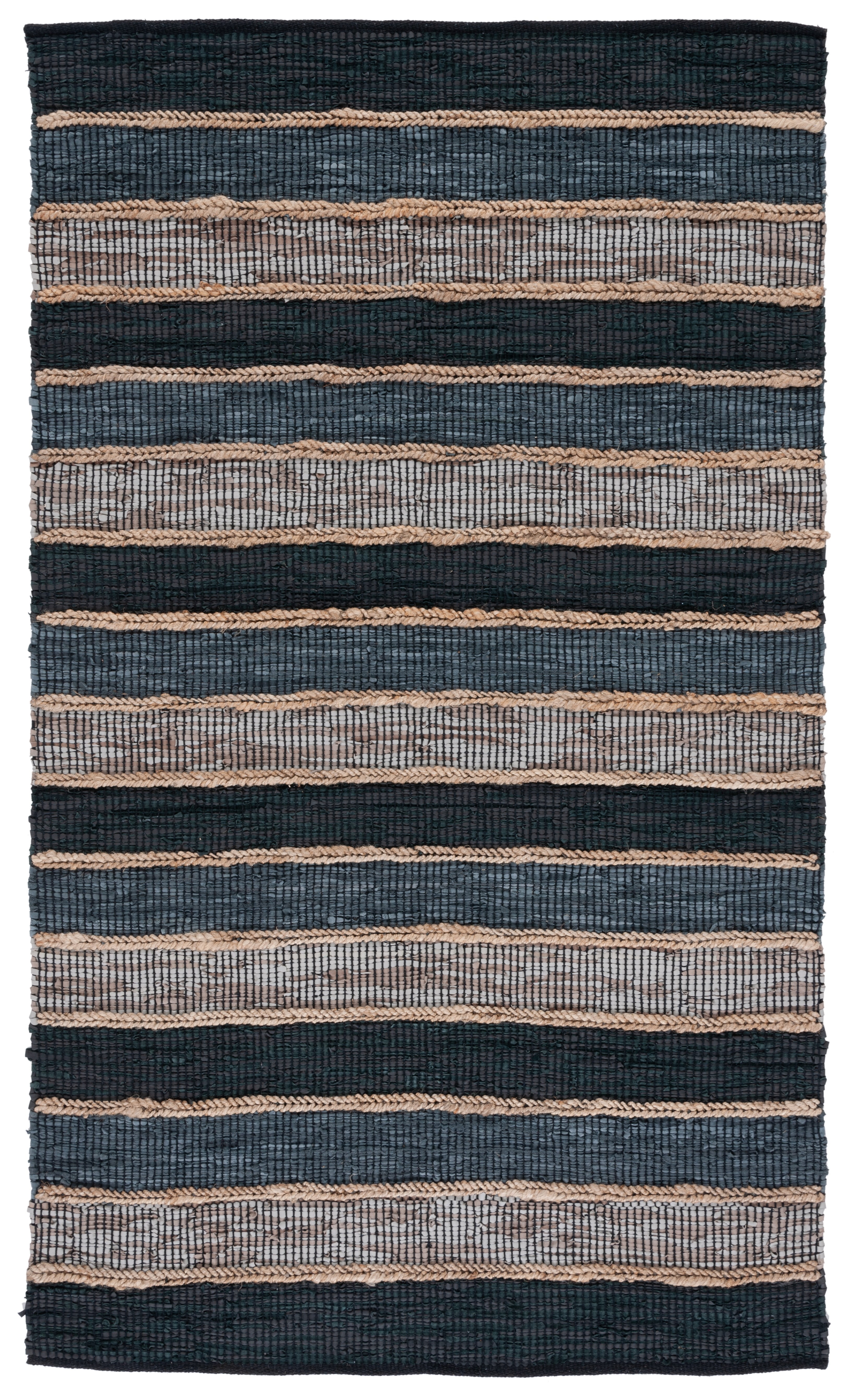Handmade Black and Natural Cowhide 8' x 10' Area Rug