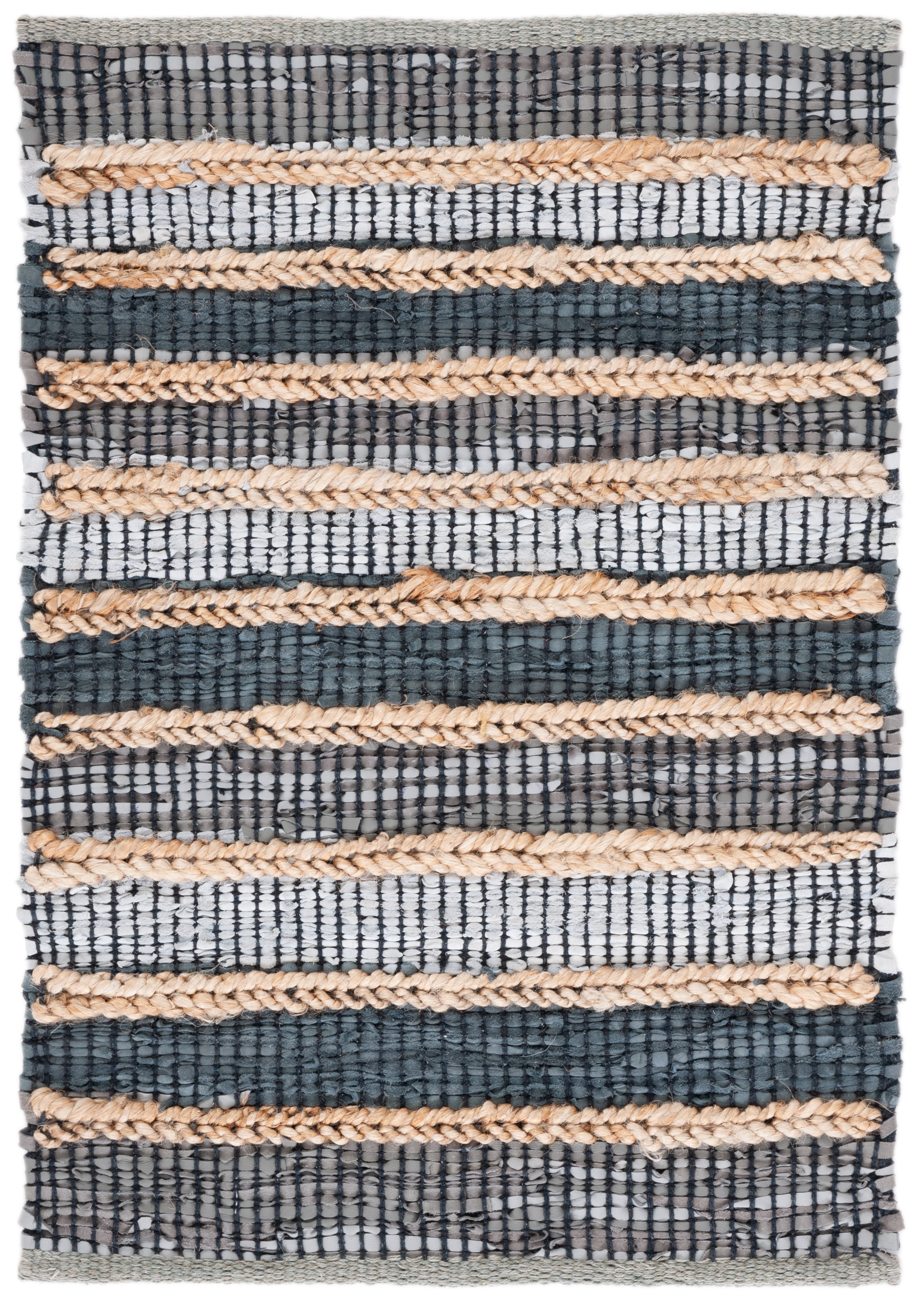 Elegant Gray Cowhide & Wool 3' x 5' Handwoven Area Rug