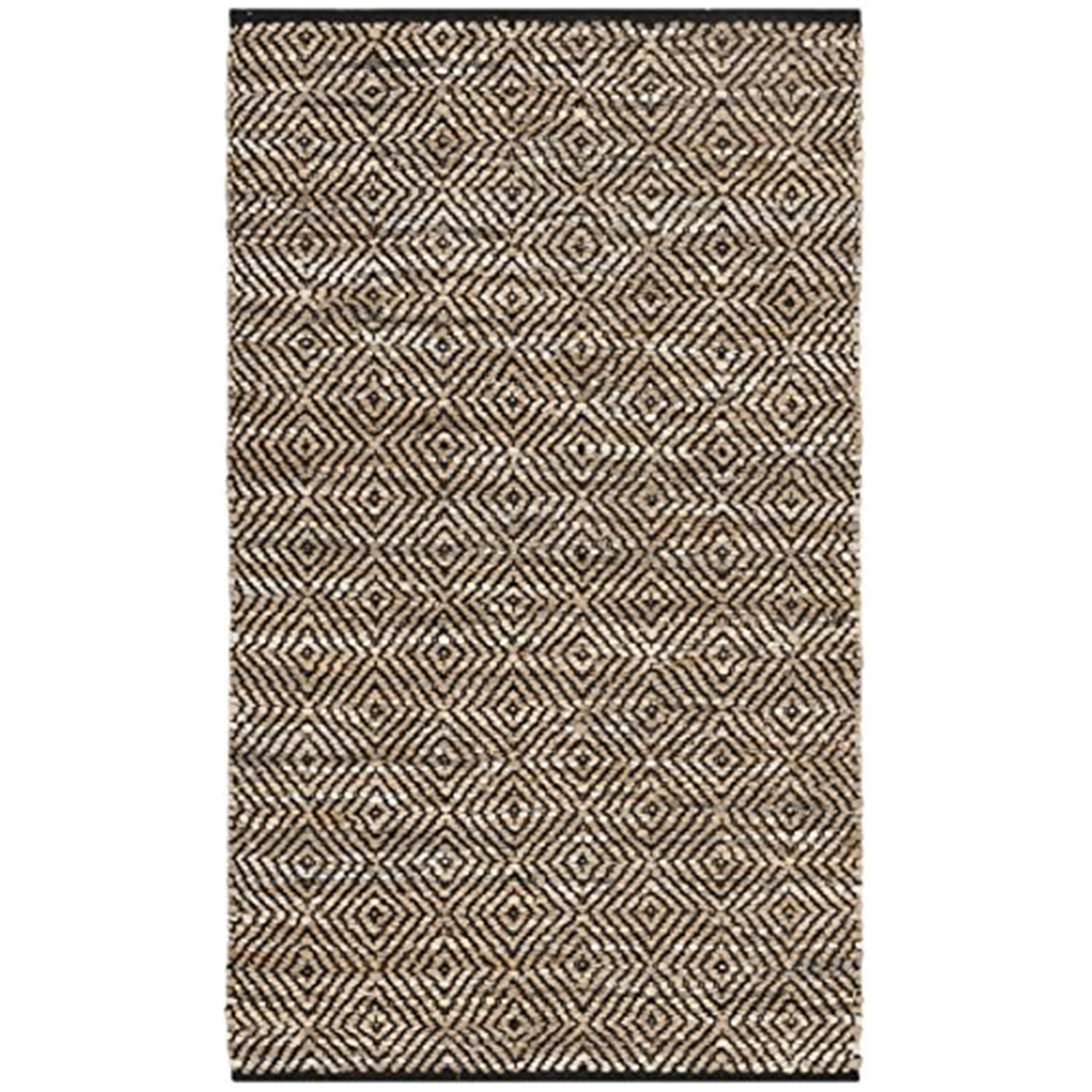 Handmade Vintage Beige Cowhide Leather 3' x 5' Area Rug