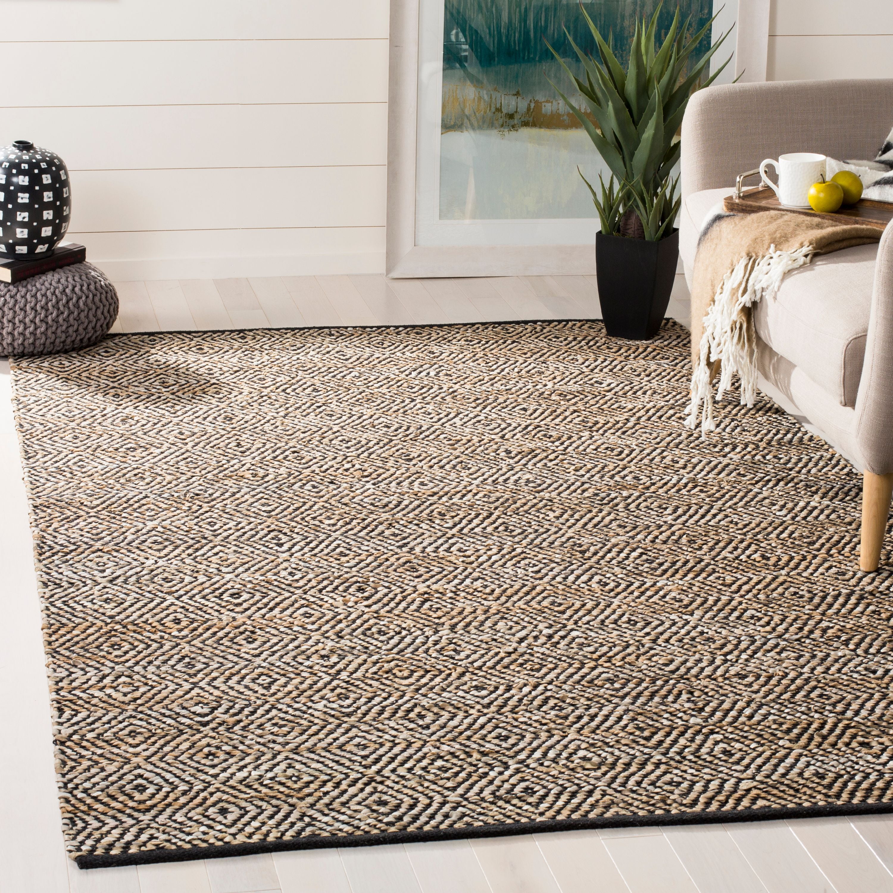 SAFAVIEH Vintage Leather Kirsten Diamond Trellis Area Rug, Beige, 6' x 6' Square