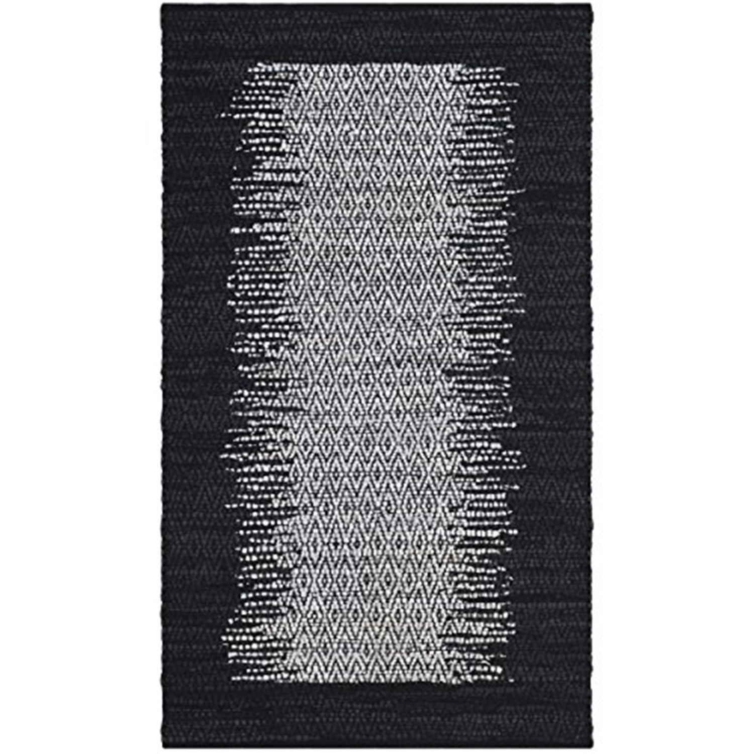 Safavieh Elegance Hand-Woven Cowhide Leather Rug - Black/Light Grey, 3' x 5'