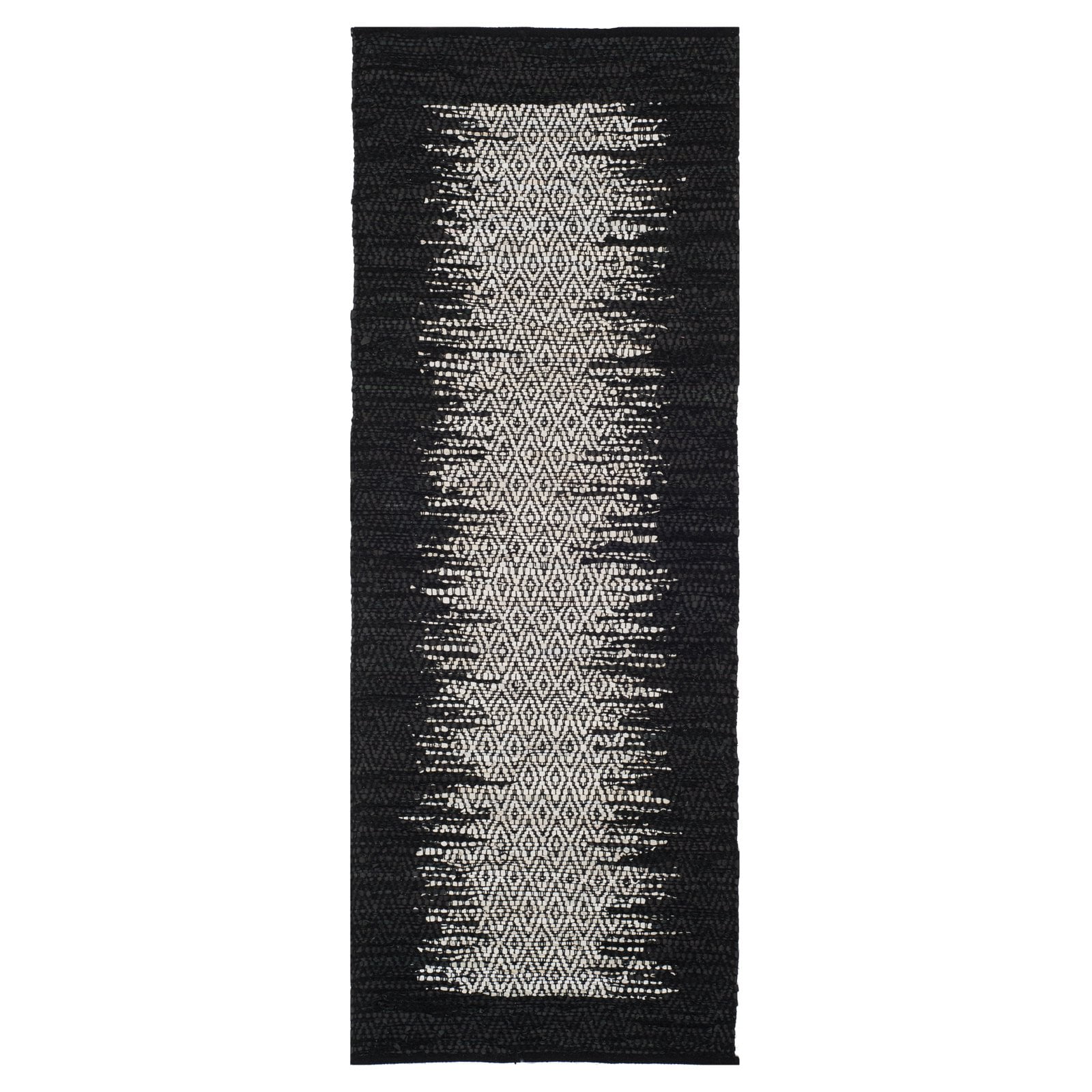 Safavieh Elegance Hand-Woven Cowhide Leather Rug - Black/Light Grey, 3' x 5'