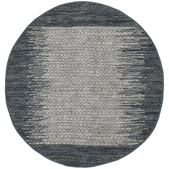 SAFAVIEH Vintage Leather Rordan Diamond Trellis Area Rug, Light Grey/Charcoal, 4' x 4' Round