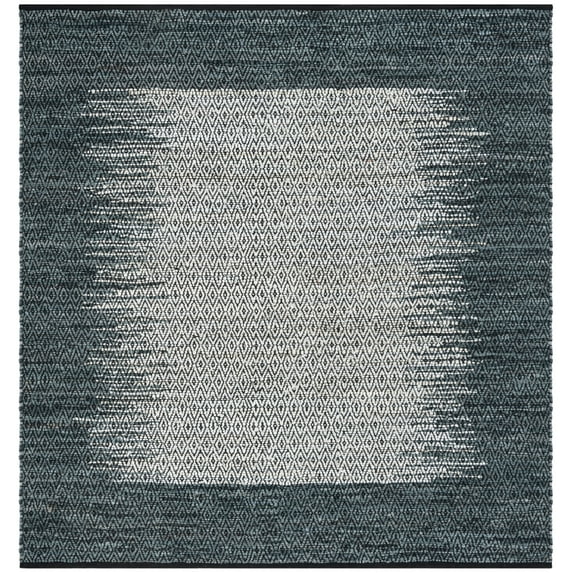 SAFAVIEH Vintage Leather Rordan Diamond Trellis Area Rug, Light Grey/Charcoal, 6' x 6' Square