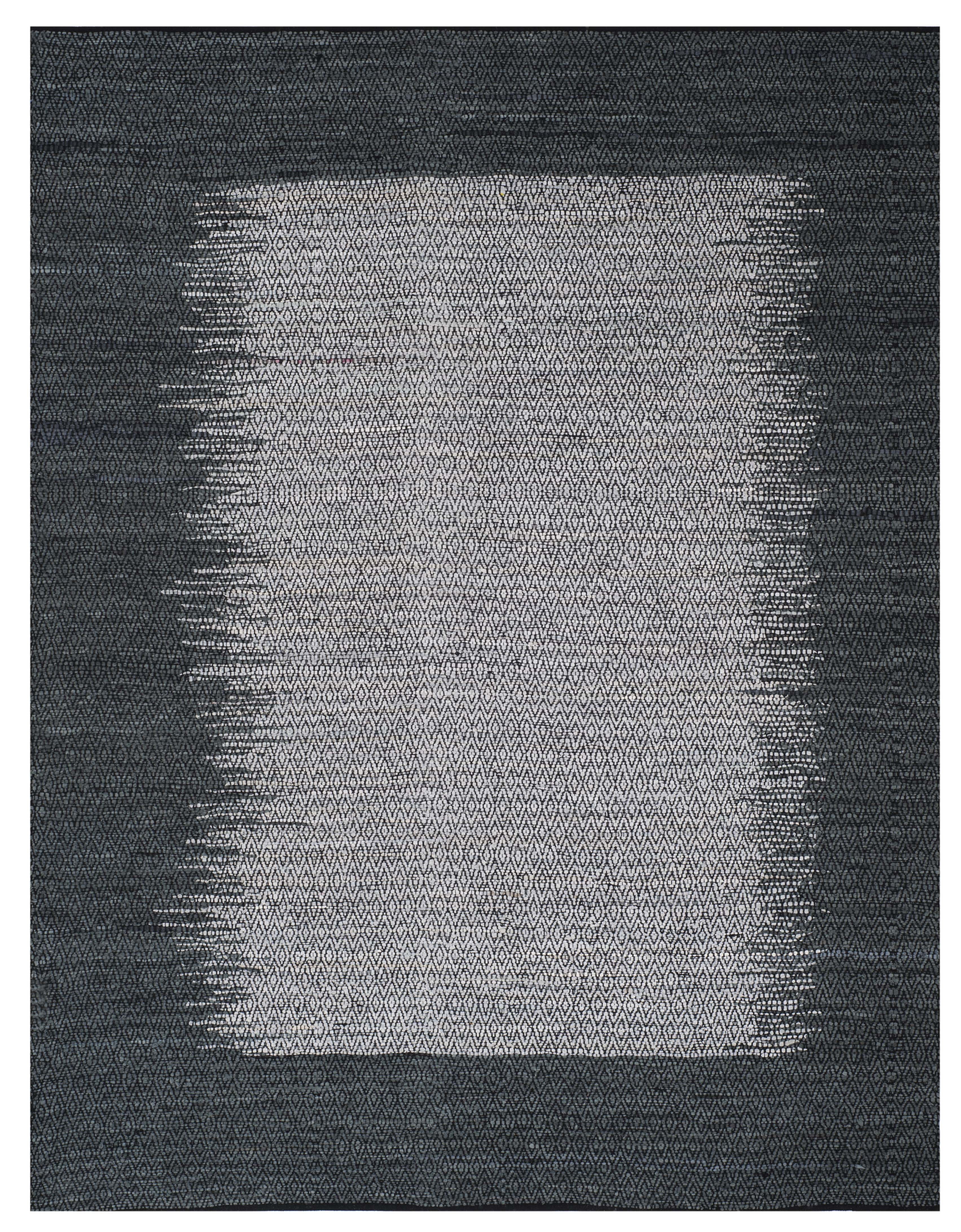 Handmade Light Grey and Charcoal Cowhide 8' x 10' Area Rug